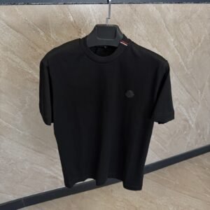 Moncler Black Logo Stripe T-Shirt Black