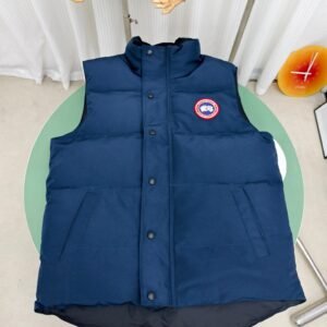 Canada Goose Bodywarmer Blue Red Logo High Quality, Ganzendons vulling