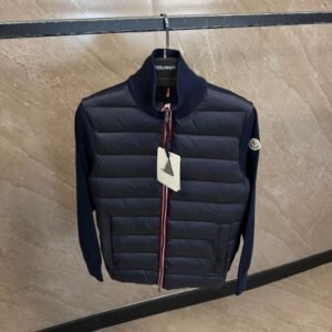 Moncler Tricot Hybrid Zip Cardigan Navy