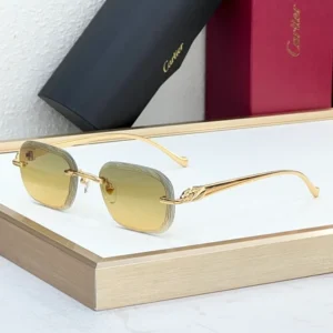 Cartier Panthere 3D Sun Glasses, Gold & Yellow Glasses