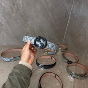 Gucci Blue Riem, Zwarte Logo