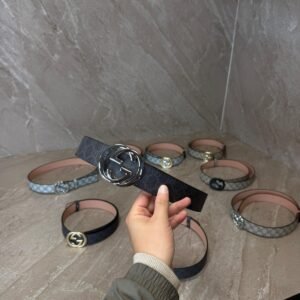 Gucci Black Riem, Zilvere Logo