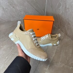 Hermes Bouncing Sneakers Beige Leather