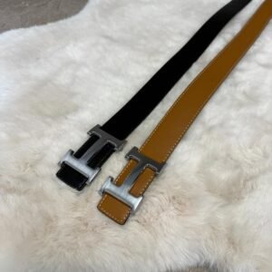 Hermes Dubbelzijdig Brown / Zwart, Zilver Logo