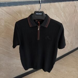 Loro Piana Polo Zwart Met Rits