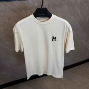 Hermes T-Shirt Small Logo Beige