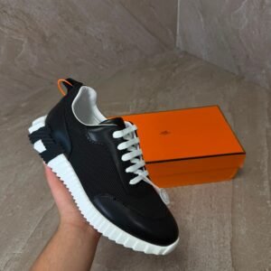 Hermes Bouncing Sneakers New Black White