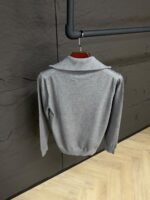Loro Piana 1/4 Sweater Grey - Afbeelding 2