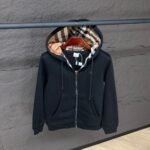 Burberry Hood Cotton Zip Vest Black High Quality