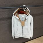 Burberry Hood Cotton Zip Vest Grey High Quality