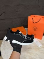 Hermes Bouncing Sneakers Black White Lines - Afbeelding 2