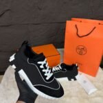 Hermes Bouncing Sneakers Black White Lines