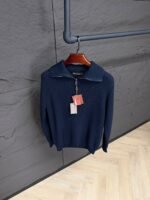 Loro Piana 1/4 Zipper Sweater Navy Blue