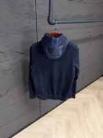 Moncler Panelled Zip-Up Hooded Jacket Blue - Afbeelding 3